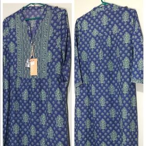 VERMONT COUNTY STORE, Blue Print, w/POCKETS Maxi